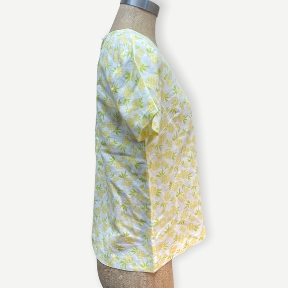 J CREW linen pineapple print top small - Picture 5 of 6